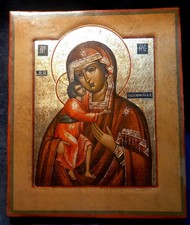 Antica icona russa "Madre di Dio Feodorovskaja "