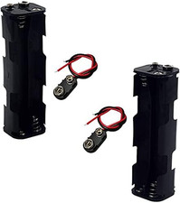 Pack of 2 8 AA Battery Holder, Two Layers Battery Case, 12V AA Battery Holder,