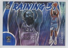 2020-21 Panini Donruss Optic Raining 3s Blue Pulsar Prizm James Harden #10 dq2
