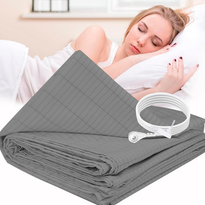 King Size Grounding Flat Sheet - 90% Organic Cotton & Silver Fiber for Wellness