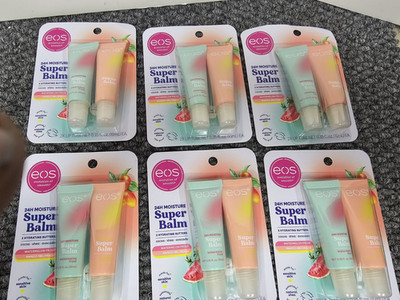 6 X EOS Lip Balm 2 pk Watermelon / Mango 24 Hours Sensitive Lip Moisture 0.35 oz