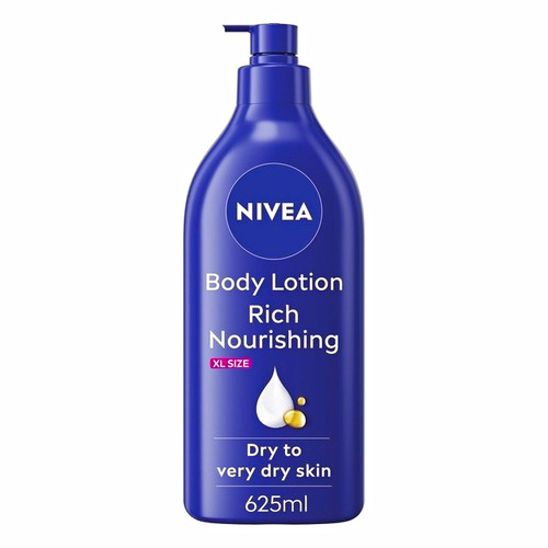 NIVEA Rich Nourishing Body Lotion Quick-Absorbing Non-Greasy Dry 625ml XL