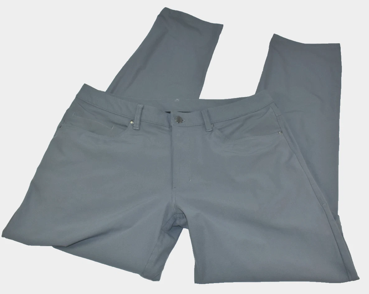 Lululemon ABC Classic Fit Men Pants Size 34x33 Gray Stretch 5 Pocket LM5968S