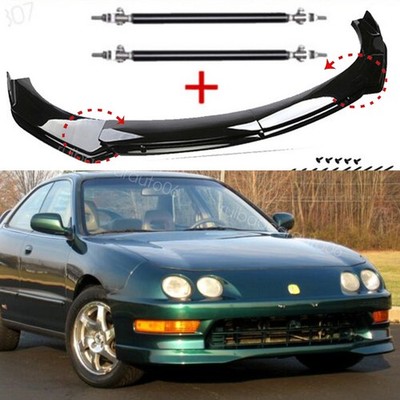 For Acura Integra GS-R GS LS Gloss Front Bumper Lip Splitter Body Kit Strut Rods