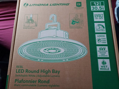 Lithonia Lighting Contractor REBL 12.2'' 250W Equivalent LED Dimmable High Bay