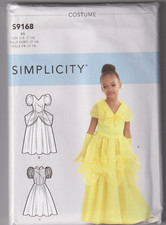9168 SIMPLICITY - COSTUME: Princess DRESS - Girls Szs: 7/8/10/12/14