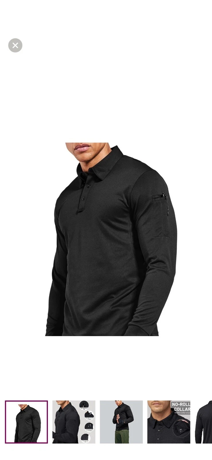 Mens Long Sleeve Polo Shirts UPF 50+ Sun Protection Casual Sport Mens Golf Po...