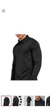 Mens Long Sleeve Polo Shirts UPF 50 Sun Protection Casual Sport Mens Golf Po...