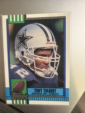 1990 Topps Dallas Cowboys Tony Tolbert Rookie Card RC. rookie card picture