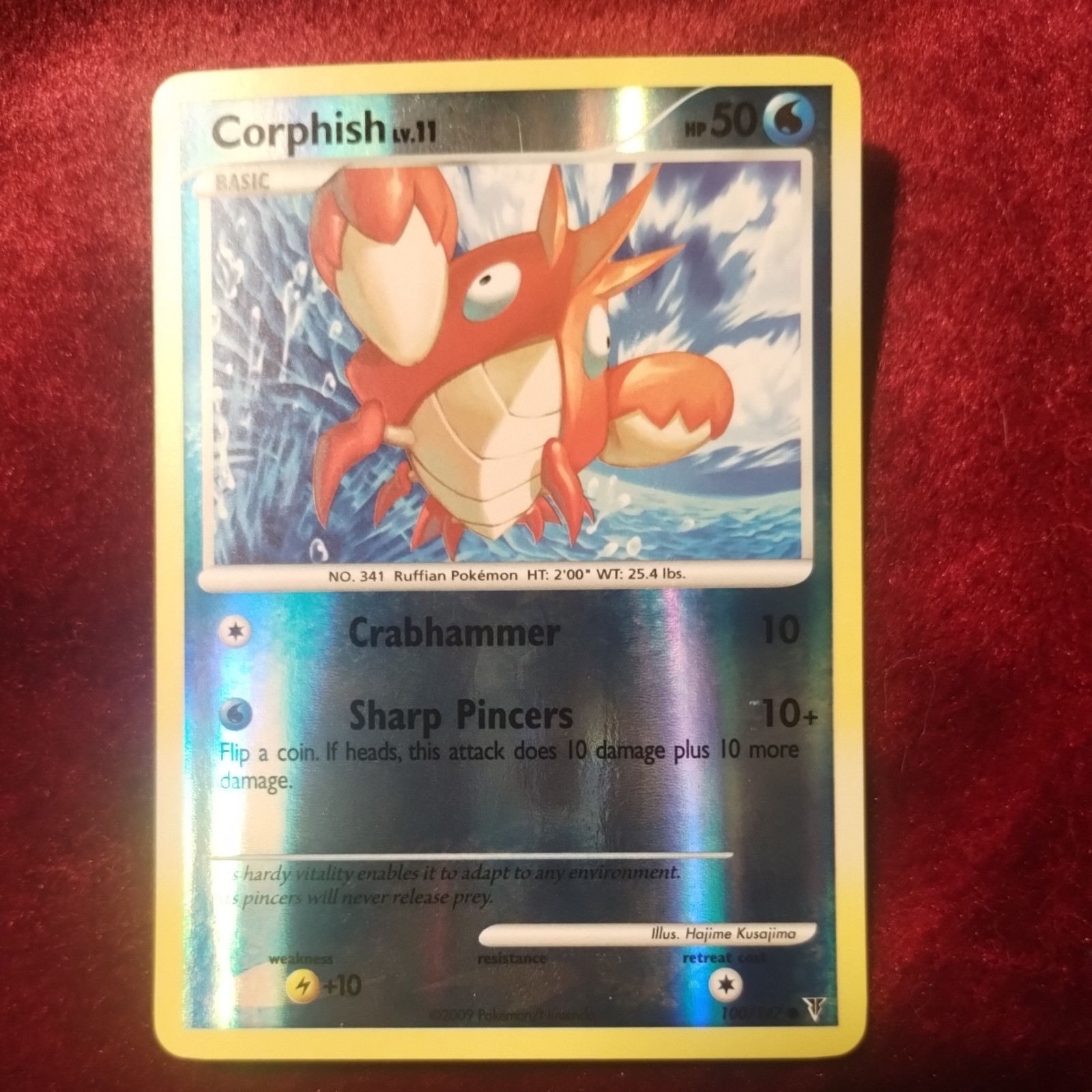 Corphish 100/147 Supreme Victors Reverse Holo Near Mint NM Vintage 2009