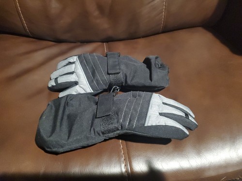 Wonder Nation Ski Gloves Black Gray Waterproof Kids One Size