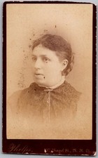 Antique CDV Circa 1880s Phelps Young Lady Fancy Dress New Haven CT