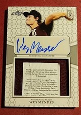 2022 Wes Mendes RC AUTO #1/1 LAUNDRY TAG PATCH LEAF PERFECT GAME NAT SHOWCASE