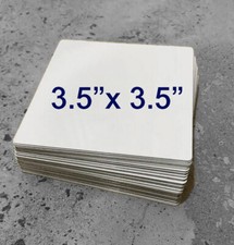 3.5" x 3.5 Square Gloss White .03" THICK Aluminum Sublimation Blanks