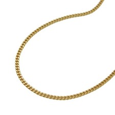 Nuovo Collana 1mm Panzer Piatta Oro 375 (9 Carati) Oro Giallo 50cm
