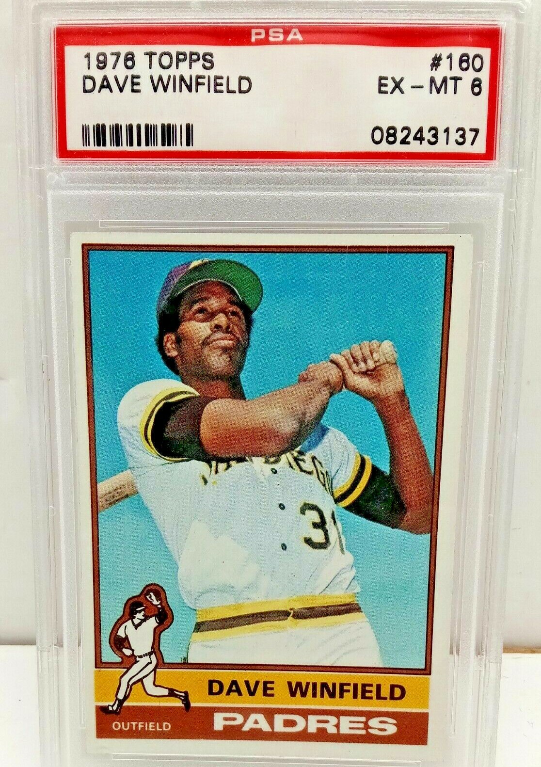 Topps 1976 Dave Winfield #160 PSA Graded 6 EX-MT Collectible Baseball Card