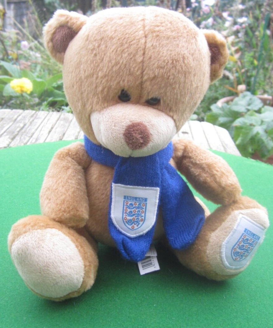 The Football Association Ltd 2010 England Teddy Bear Plush Soft Toy Blue  Scarf