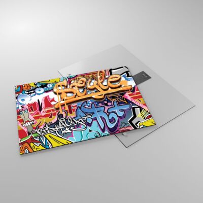 Impression sur Verre 160x50cm Tableaux Image Graffiti mur peinture peinture