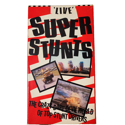 Live Super Stunts VHS Movie Powersport Daredevil Drivers Video Cassette BBFC E