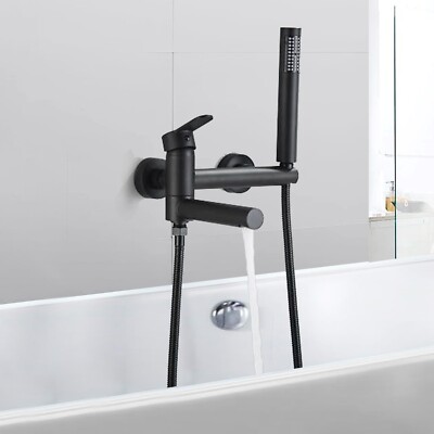 Badewannenarmatur Schwarz Badewanne Drehbaren Auslauf Armaturen mit Handbrause