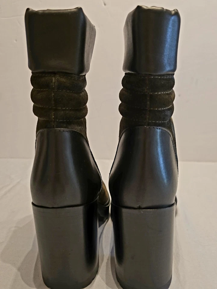 Botines Emanuele Castro Oliva Gamuza Envejecida Y Cuero Talla 7.5/38 Nuevos Sin Caja Foto 2 de 4