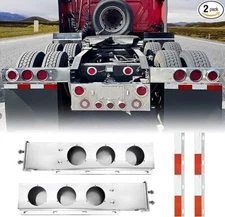 Spring Loaded 2.5" Bolt Chrome Steel Mud Flap Hanger Set for Semi Trucks, 30"