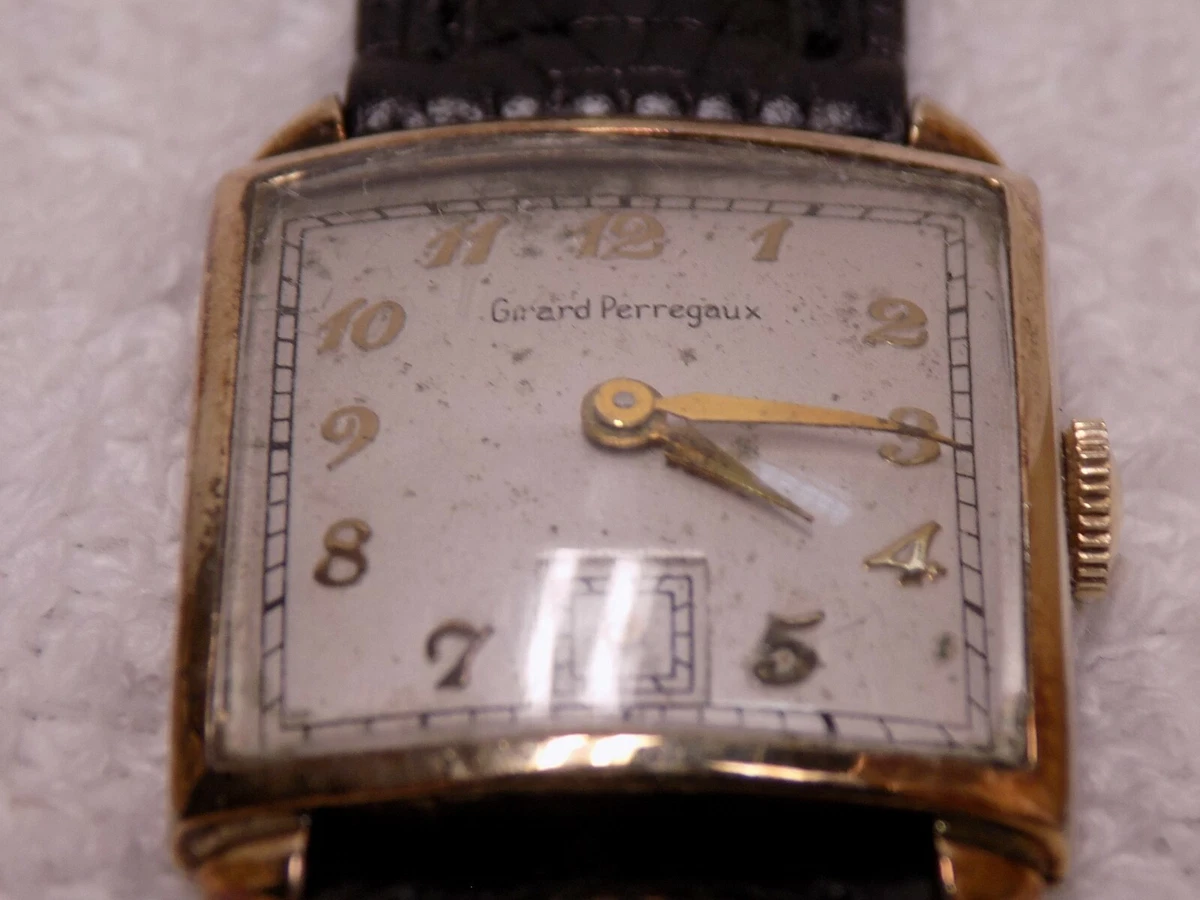 GIRARD PERREGAUX VINTAGE TANK WATCH 17jJEWELS 10K GOLD FILLED MANUAL RUNNING