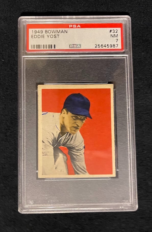 1949 Bowman Eddie Yost Washington Senators Baseball Card #32 PSA 7 (NM)