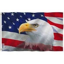 Anley Fly Breeze 3x5 Ft US Bald Eagle Decorative Flag Patriotic Bald Eagle Flags