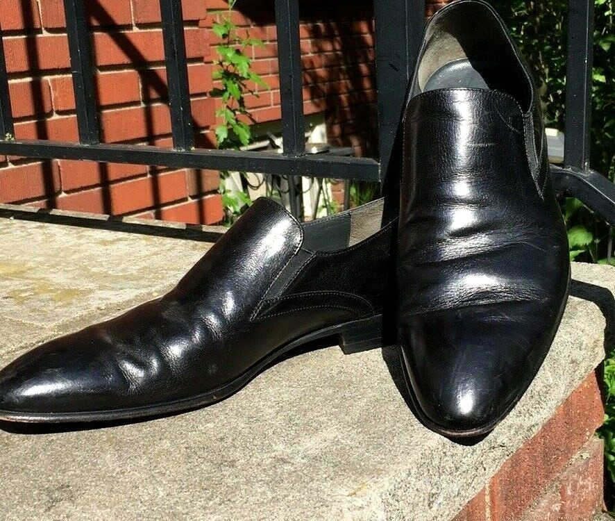 Classic Dino Maglini Mens Black Slip On Shoes Made In Italy  display picture 2