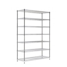 Commercial 7 Tier Chrome Wire Shelving - 6ft Height for Garage, Catering, Office
