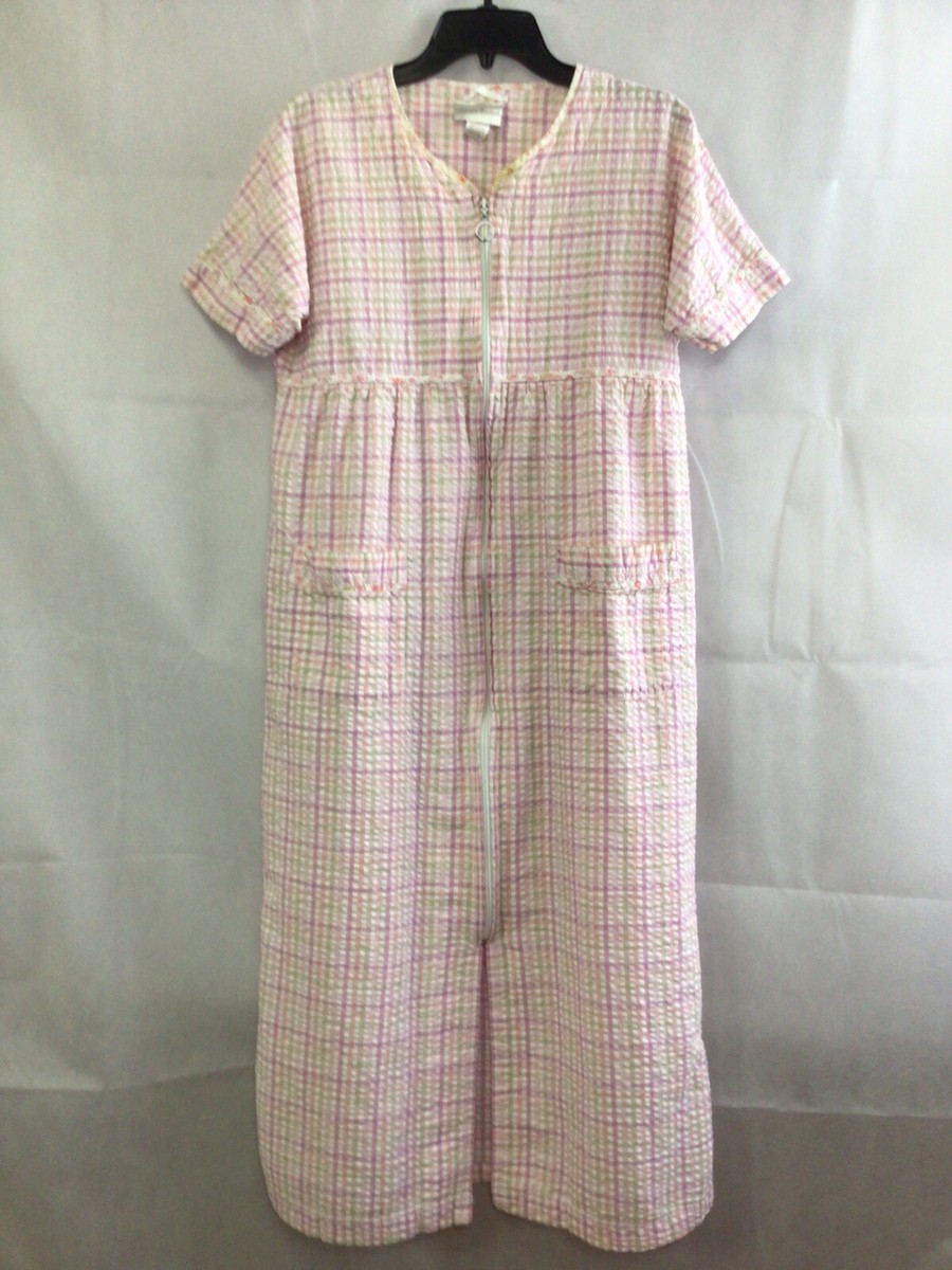 Housecoat Seersucker Duster Seersucker HouseCoat Size Full Zip