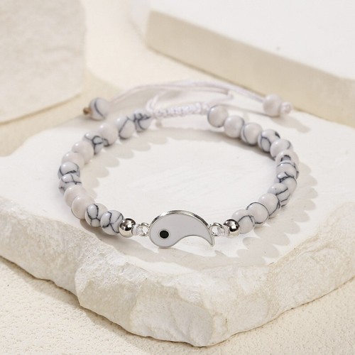 Bracciale Uomo Donna Bracciale Stile Cinese Bracciale Tai Chi, Stringa Elastica - Foto 7 di 12