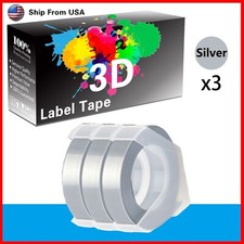 3PK Label Tape 3D Silver for Dymo Organizer Xpress 12965 Label Makers