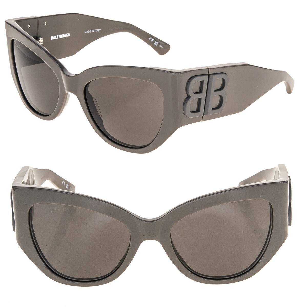 BALENCIAGA BOSSY Cat 0322 Brown Fashion Geometric Unisex Sunglass