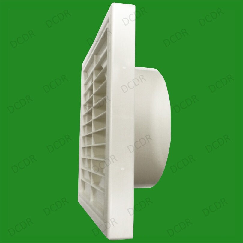 1x 100mm 4" Spigot Ducting White Extractor Fan Ventilation Fixed Louvre