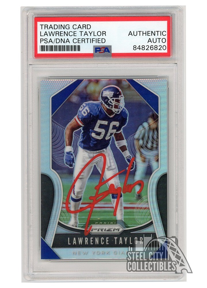 Lawrence Taylor 2019 Panini Prizm Silver Autograph Card #293 PSA/DNA (Red)