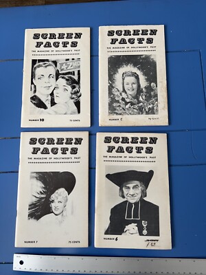 1960s Screen Facts Magazine 4 Issue Lot - 5, 6, 7, 10 Mae West, Lee Tracy Etc. 