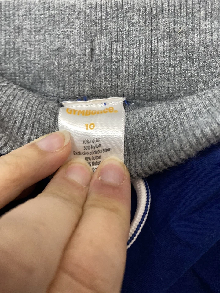 Pantalones Atléticos De Colección Gymboree Niños Talla 10 SUPER DUDE Azul Oscuro Rayas Blanco Forrado Foto 3 de 4