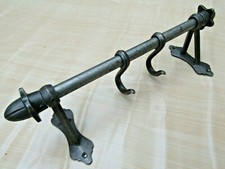 SMALL Vintage utensil RUSTIC KITCHEN UTILITY RAIL RACK HOLDER WITH S HOOKS