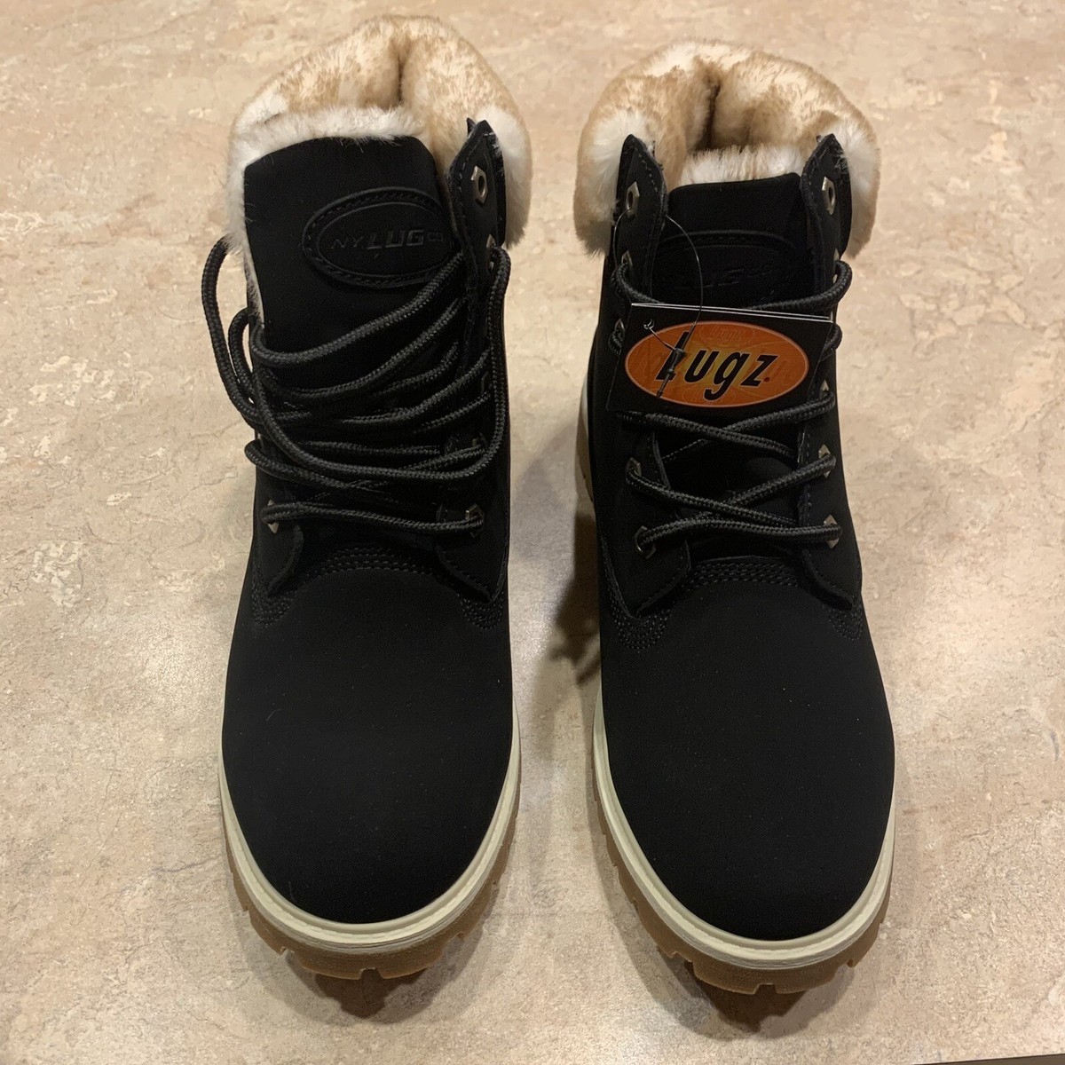 Lugz Convoy Faux Fur Lace Up WCNYFD-0031 Women’s Size Black