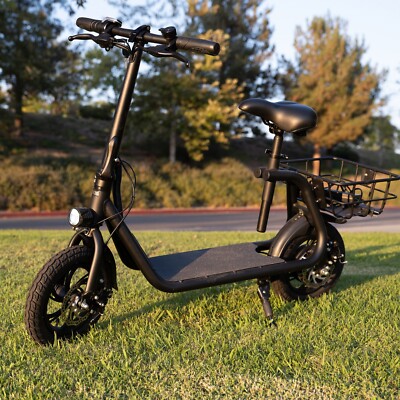 450W Sports Electric Scooter Adult with Seat E-Scooter Electric Moped Commuter