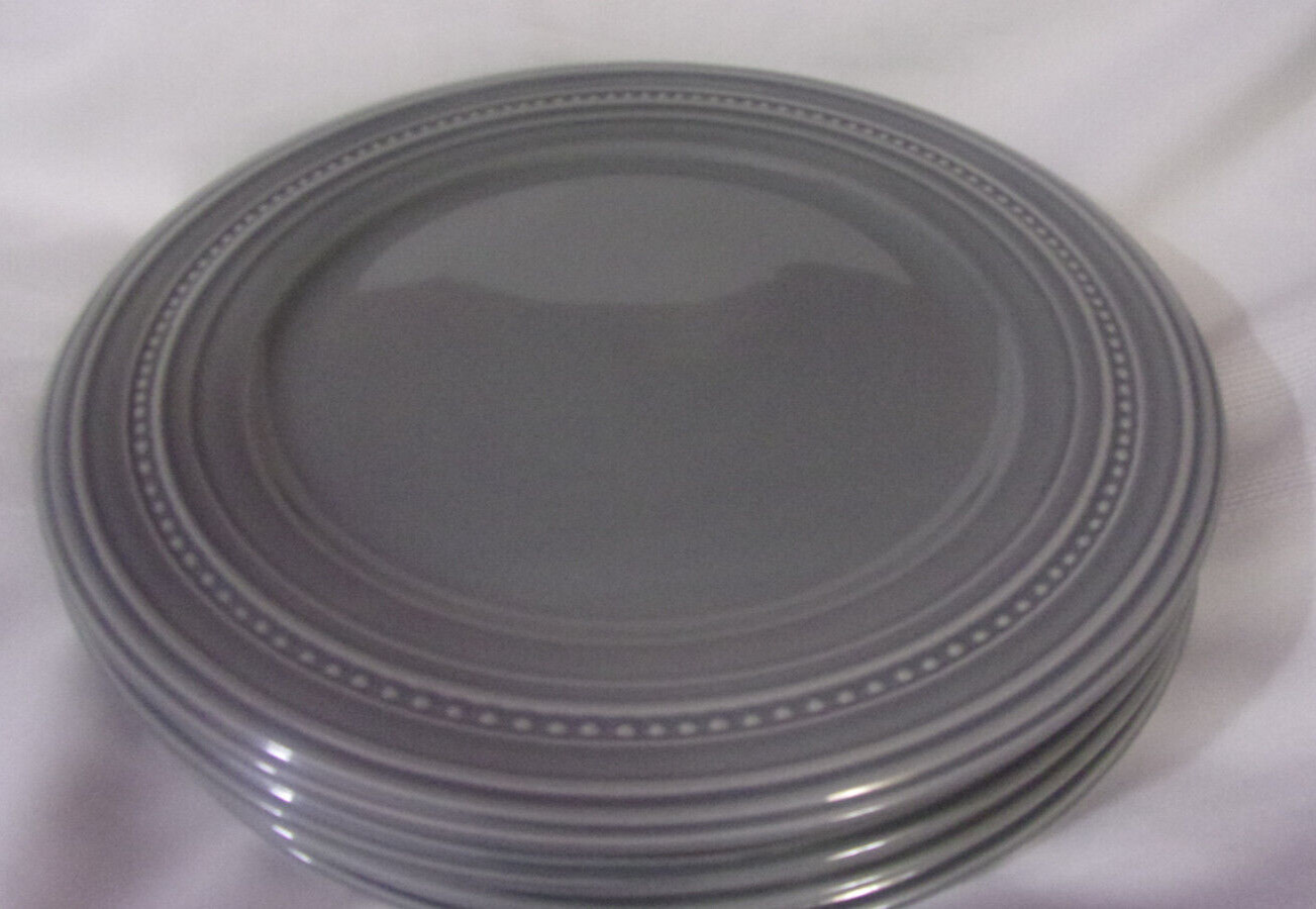 [lot of 4] Gibson Elite Barberware GREY*   10.75" Dinner Pla