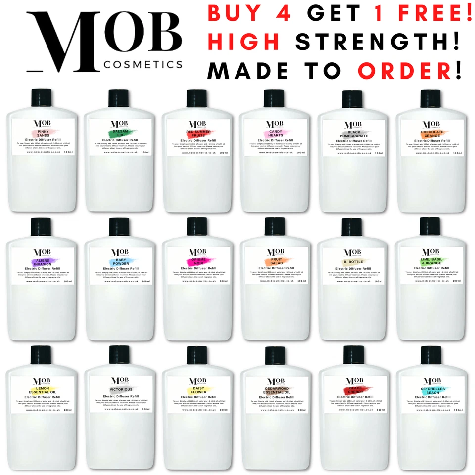 MOMENTS OF BLISS COSMETICS Electric Air Humidifier Mist Diffuser Refill Oil Designer Fragrances 100ml