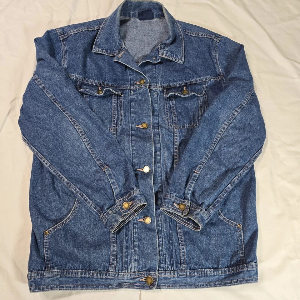 Chaqueta Denim Brittania Pentimento Azul Talla Grande Vintage Años 80 Camionero Foto 2 de 4