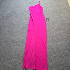Lulus Dress Womens Size Small Pink Fitted Maxi Stretch Sleeveless Slit Cocktail