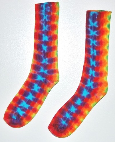 Para hombre y mujer Tie Dye Arco Iris Brillante ADN Calcetines agradecidos Muertos Hippie Boho Artsie - Imagen 2 de 3