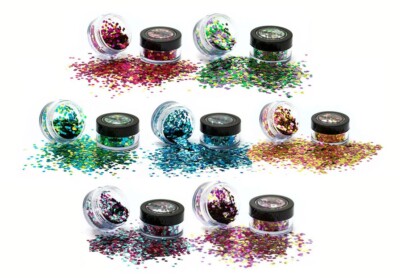 7-teiliges Set biologisch abbaubare klobige Glitzermischungen Körper Gesicht Kosmetik Festival FX