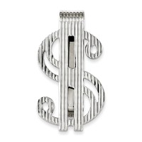 925 Sterling Silver Grooved Dollar Sign Money Clip on sale 925 Sterling Silver Grooved Dollar Sign Money Clip on sale