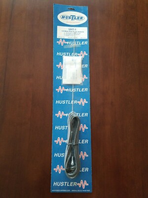 Hustler UHT-1 Low Profile 1/4 Wave Hole Mount Antenna 140-500 MHz w/ 15' Coax